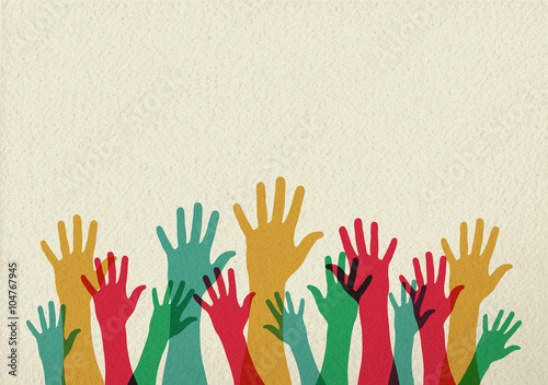 Colorful hands illustration teamwork concept