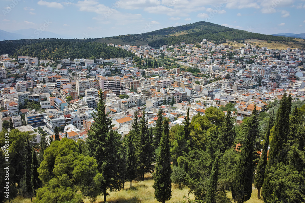 Panoramic view of Lamia City, Central Greece 