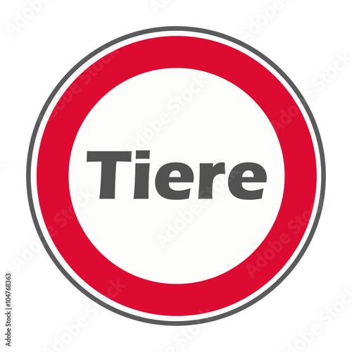 Schild Tiere verboten