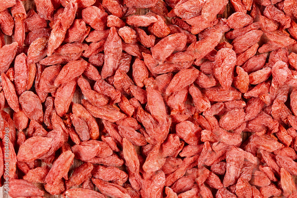 Goji berries top view background Goji berries top view background