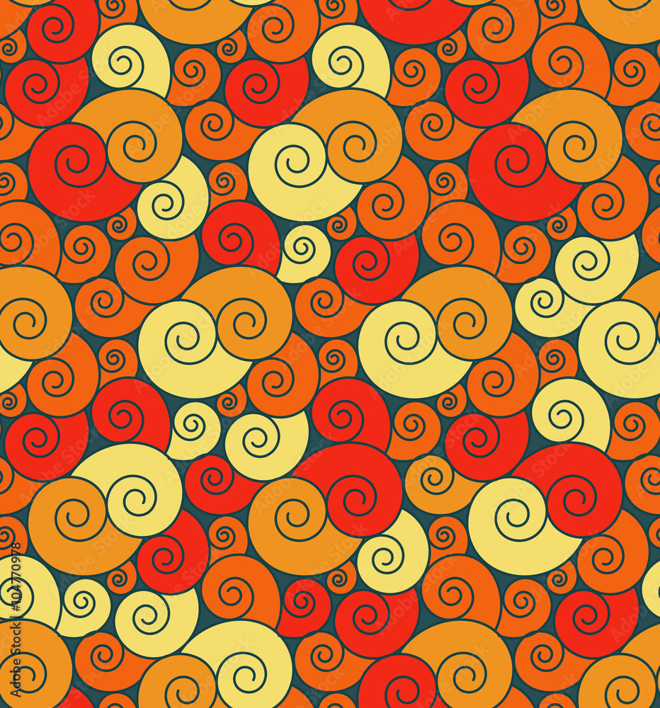 Bright curly seamless pattern Bright curly seamless pattern