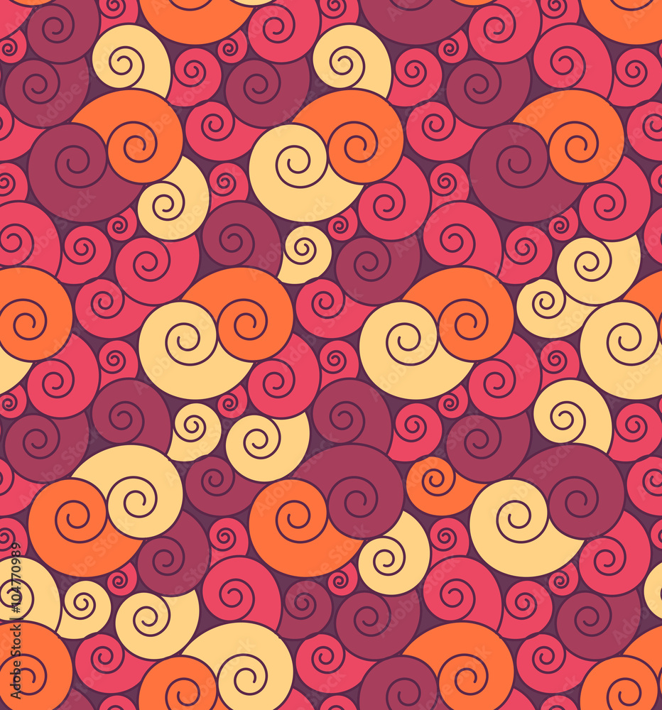 Bright curly seamless pattern