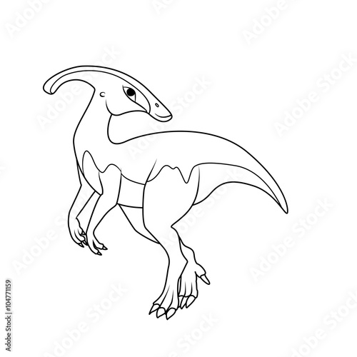 Coloring book: Parasaurolophus dinosaur © Black Spring