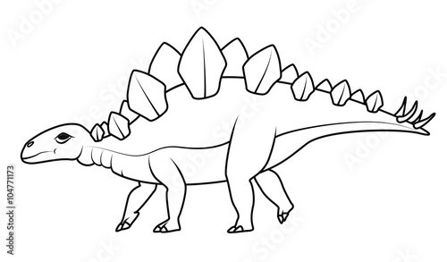 Coloring book: Stegosaurus dinosaur © Black Spring