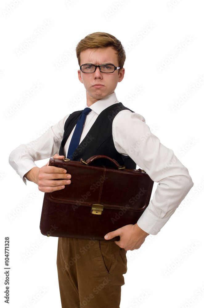 Funny businessman isolated on white Funny businessman isolated on white