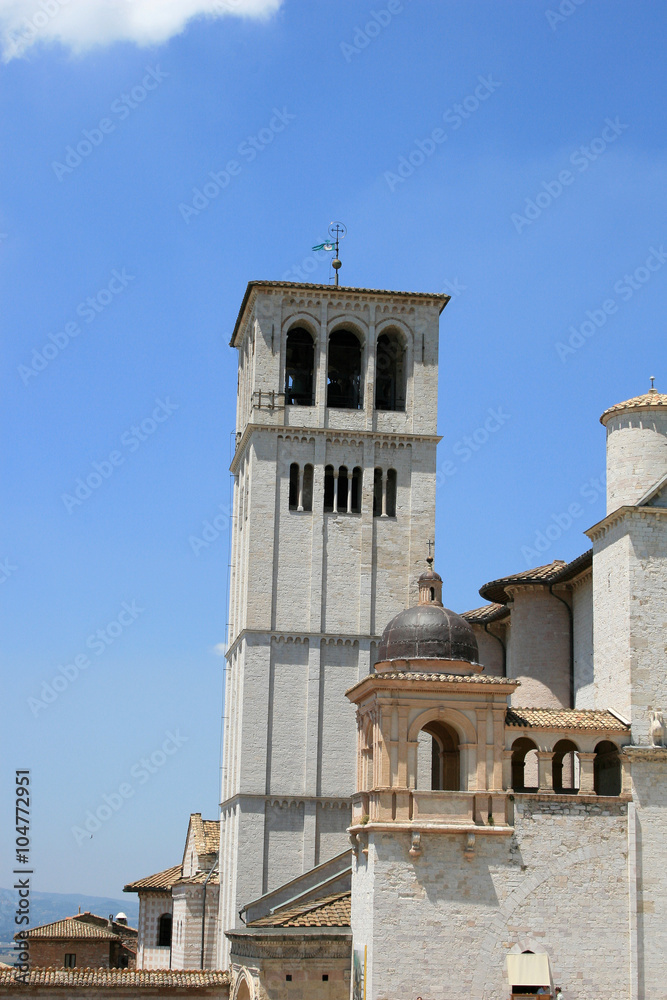 Detail of church in Assisi, Italy