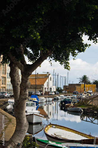 Marina for fishing boats at Carloforte, San Pietro island, Sardinia, Italy