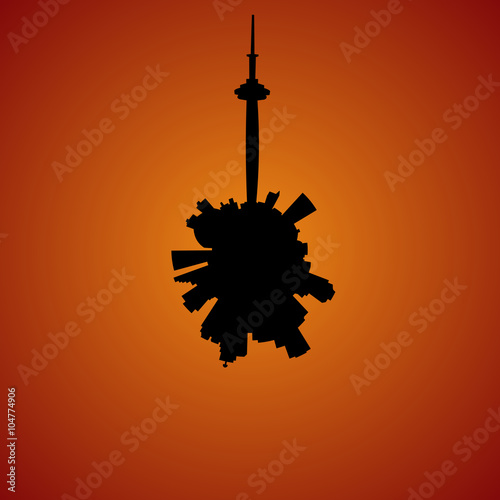Photography Toronto circular skyline sunset illustration