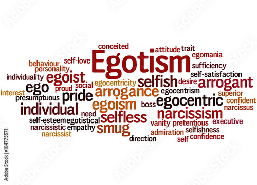 Egotism, word cloud concept photo