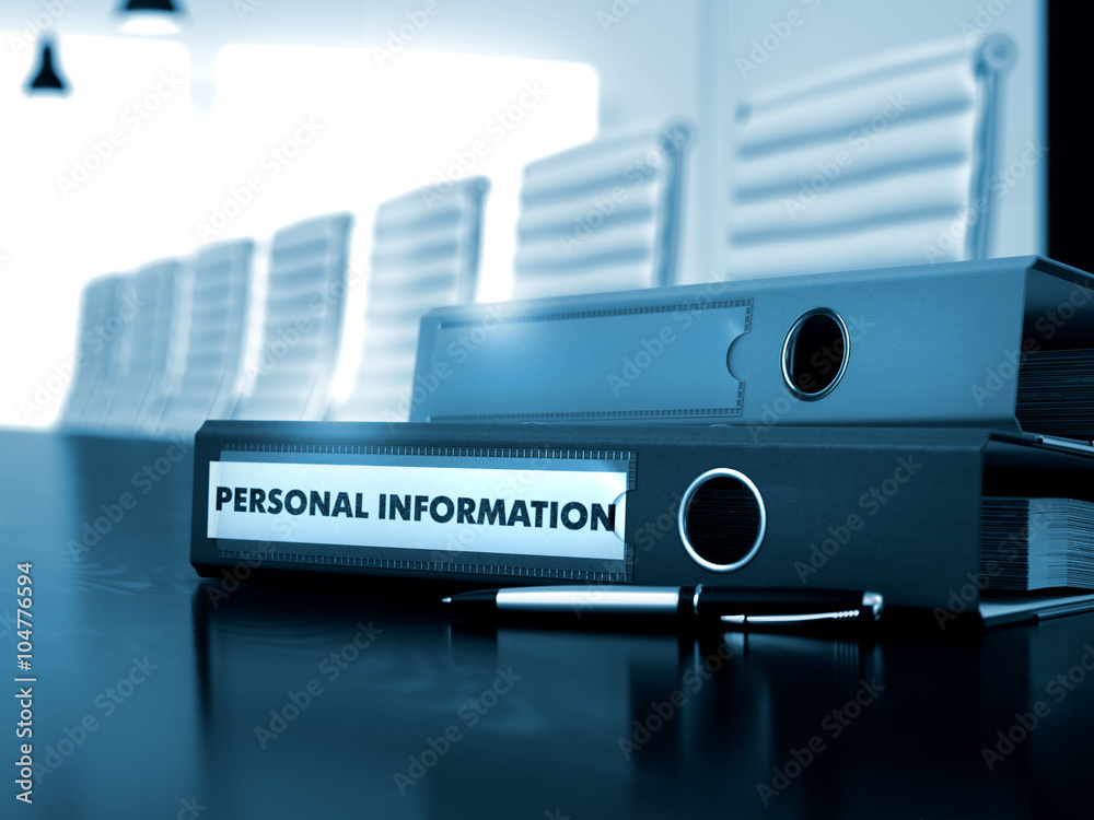 Personal Information - Business Concept on Toned Background. Personal Information - Concept. Ring Binder with Inscription Personal Information on Office Desktop. 3D. Personal Information - Business Concept on Toned Background. Personal Information - Concept. Ring Binder with Inscription Personal Information on Office Desktop. 3D.