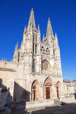 Gothic Cathedral of Saint Mary in Burgos, Spain. Its construction began in 1221 but work continued off and on until 1567