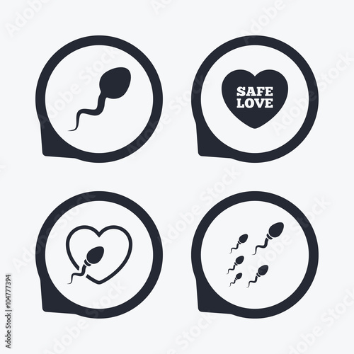 Sperm icons. Fertilization or insemination signs
