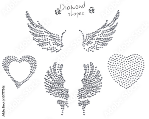 Diamond shapes - wings, heart