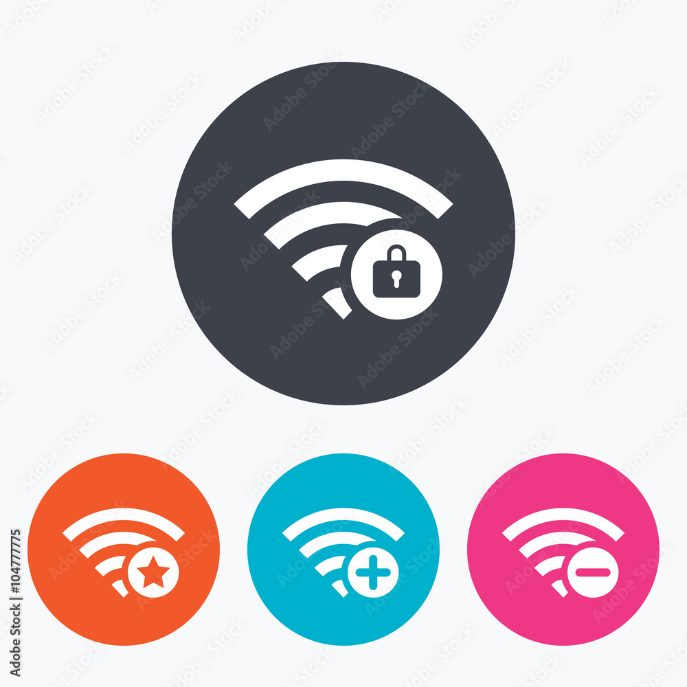 Wifi Wireless Network icons. Wi-fi add, remove. Wifi Wireless Network icons. Wi-fi add, remove.