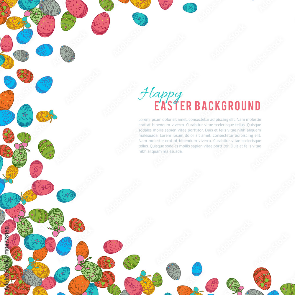 Colorful easter egg isolated on white background. Vector illustration 