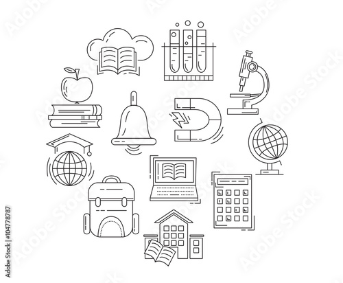 Vector set of education icons