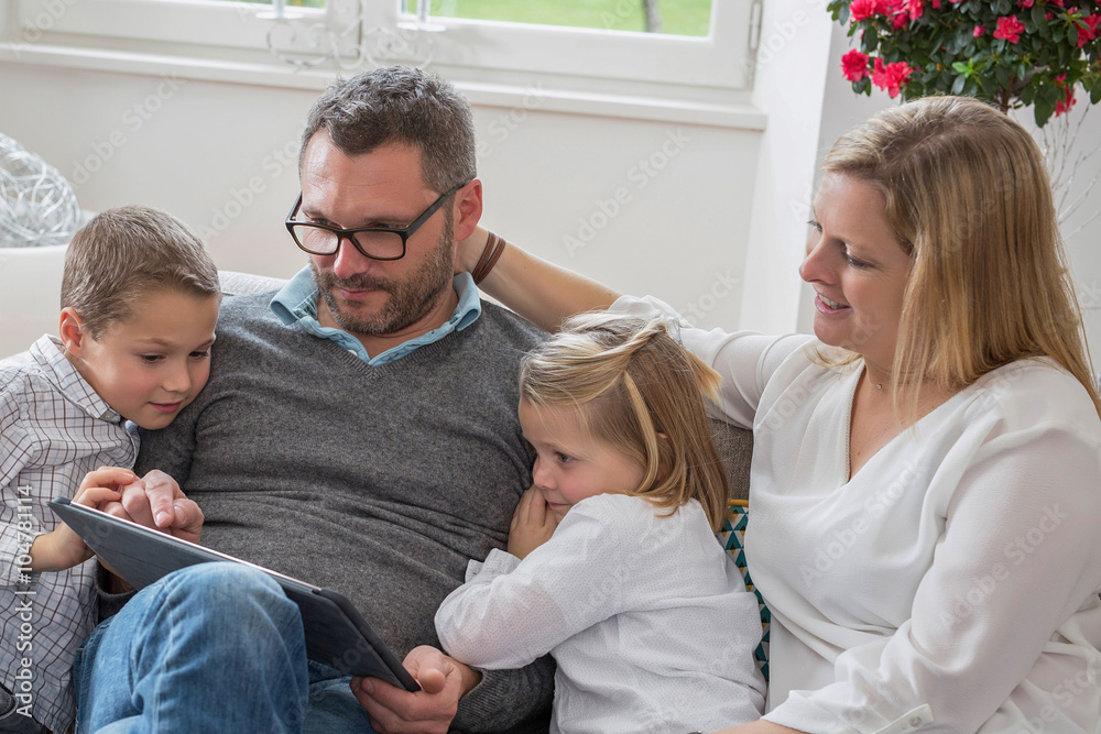 Obraz premium family relaxing at home