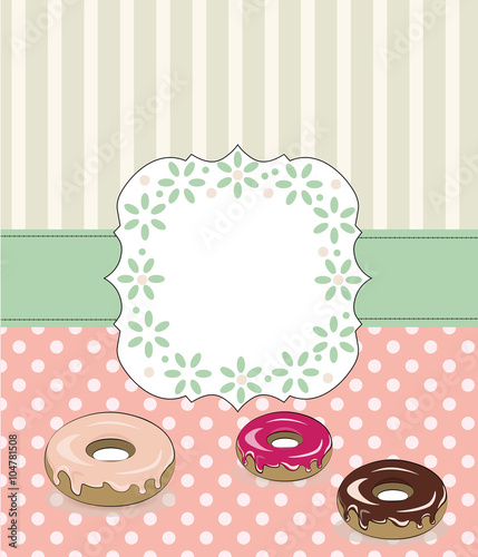 Donuts vintage background. Vector