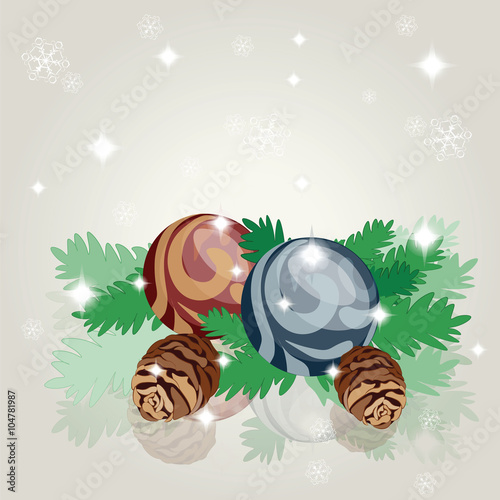 Merry Christmas decoration composition. Vector