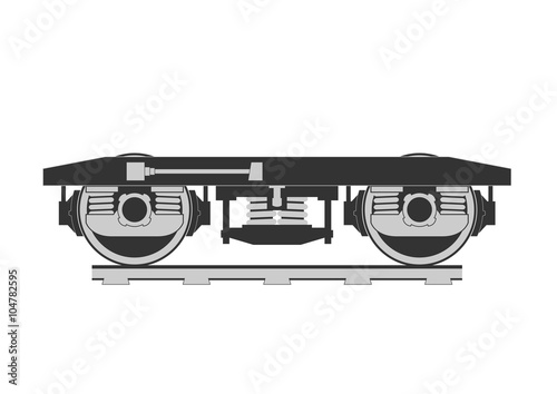 Wheelset of a railroad car silhouette