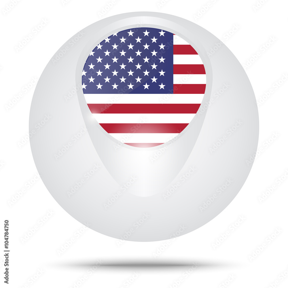 creative sphere with usa flag
