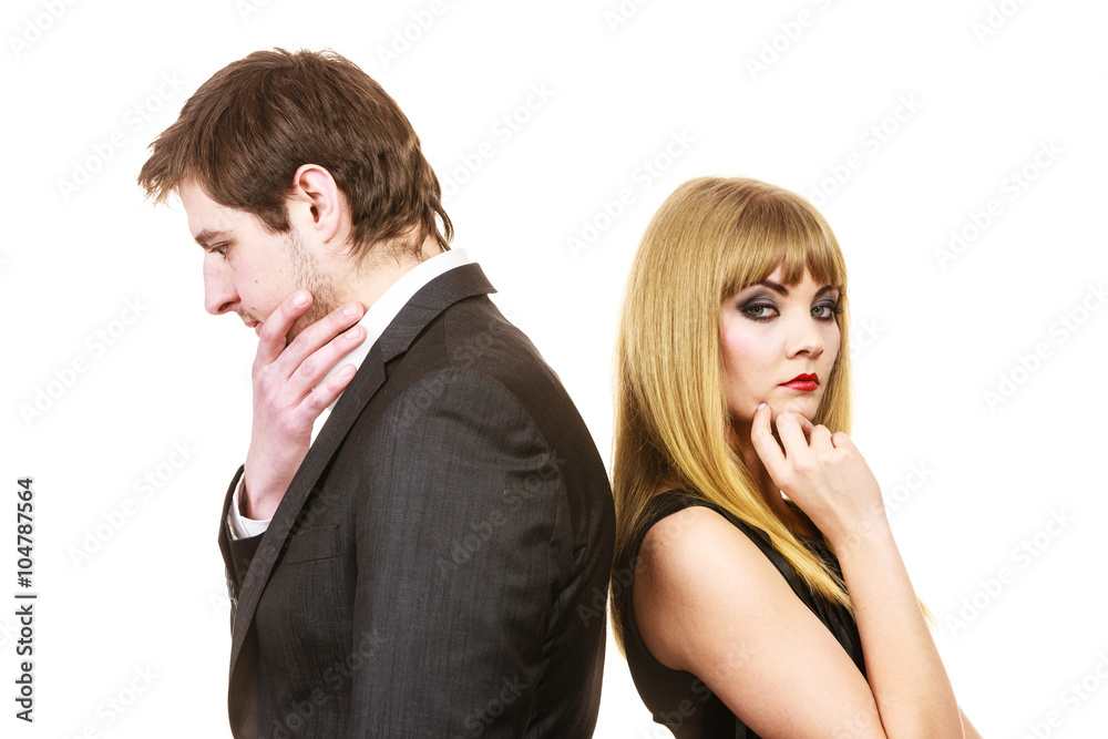 Couple ignore each other after arguement.