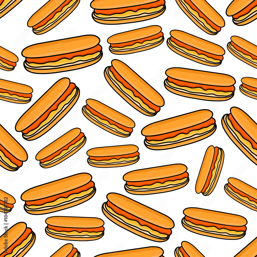 Seamless pattern of hot dogs Seamless pattern of hot dogs
