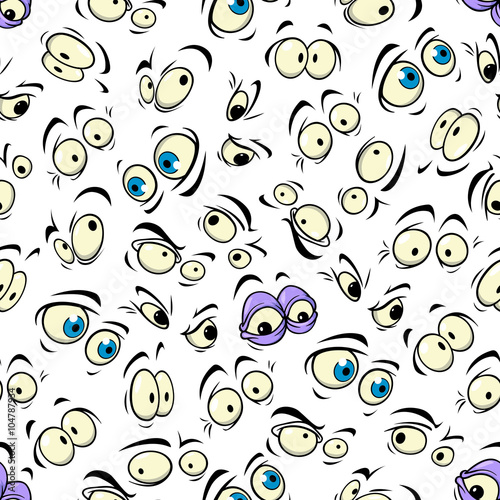 Cartoon eyes seamless pattern background