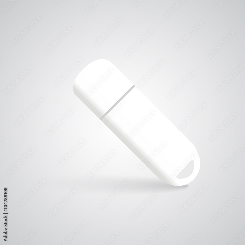 USB flash drives. Blank mockup for design. Vector white object USB flash drives. Blank mockup for design. Vector white object