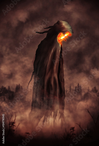 Grim Reaper or evil spirit illustration 