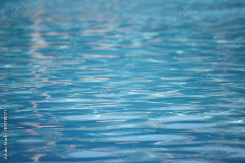 Closeup Water in swimming pool , Selective shallow dept of field