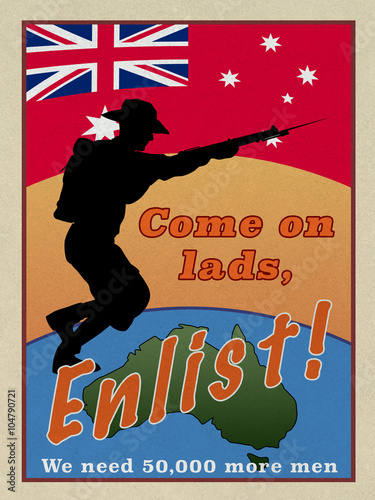 WW1 Style ANZAC recruitmant poster. photo