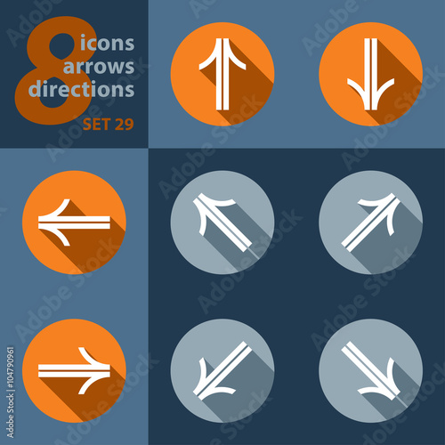 set of eight icons - with arrows