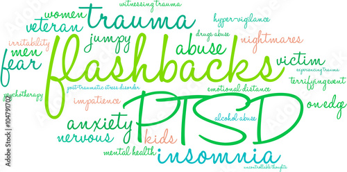 Flashbacks Word Cloud on a white background. 