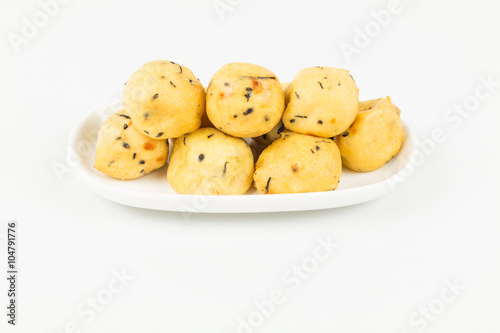 fried tofu ball filled with chopped vegetable