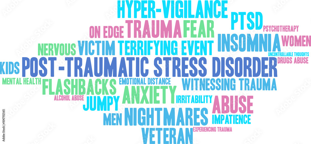 Fototapeta premium Post-Traumatic Stress Disorder Word Cloud
