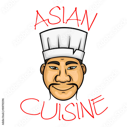 Cartoon asian cuisine chef character