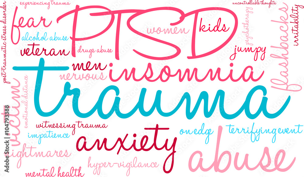 Trauma word cloud on a white background. Trauma word cloud on a white background.