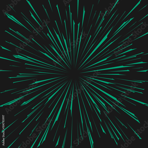 Traveling In Space Concept. Warp Stars. Explosion. Ray Galaxy. Abstract Background. Vector Illustration.