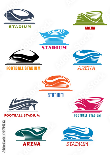 Sports stadiums and arena icons
