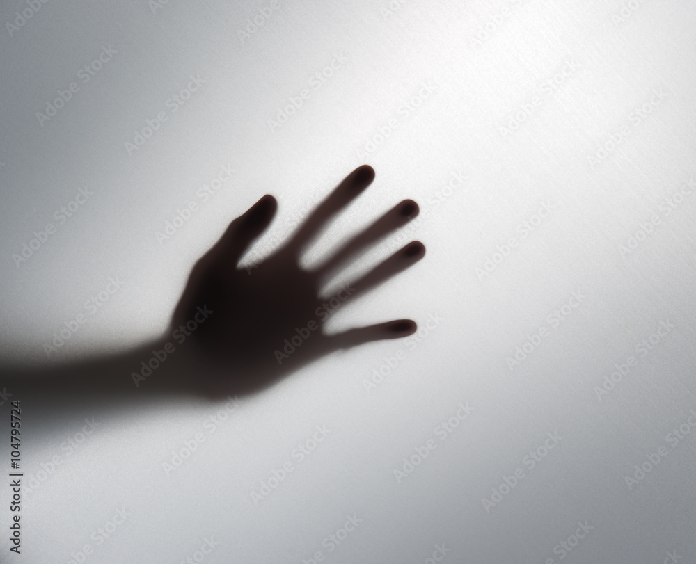 Obraz premium Silhouette of a hand in the back light,blur image
