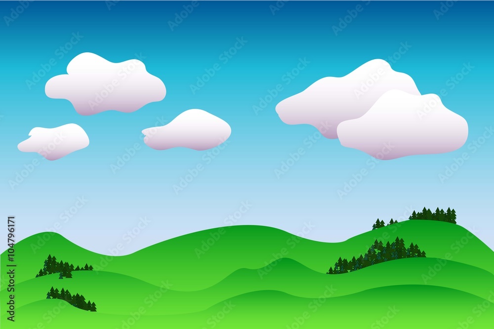 Obraz premium Peaceful idyllic neutral landscape vector background