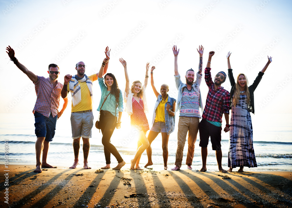 Obraz premium Friendship Freedom Beach Summer Holiday Concept