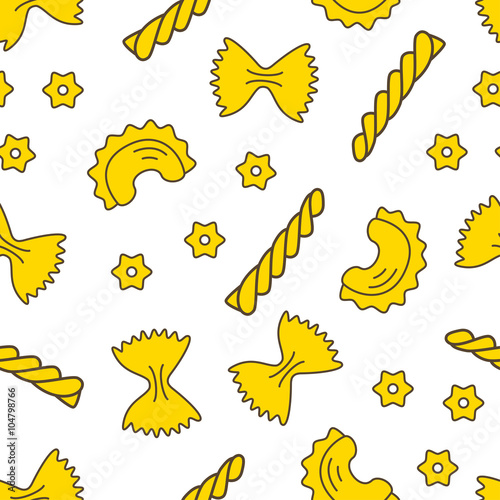 Pasta vector seamless background