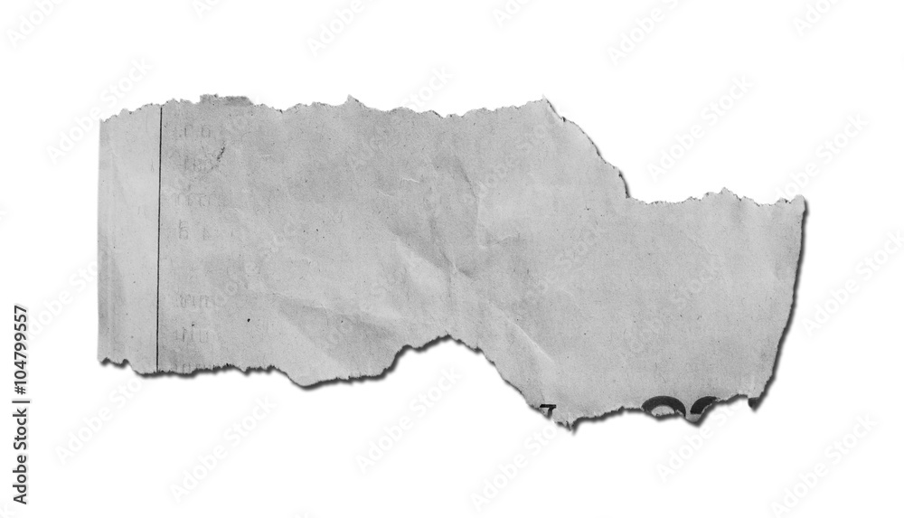 torn paper on white background with clipping path. torn paper on white background with clipping path.