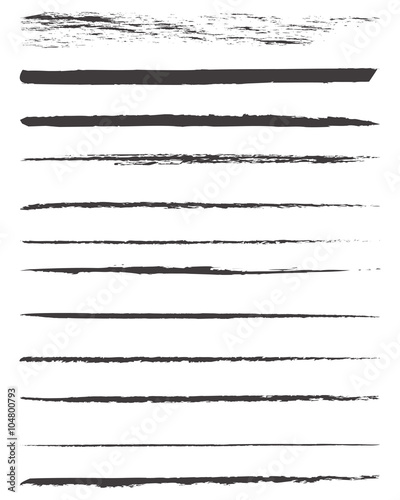 Vector seamless pattern with black brush strokes. Monochrome hand drawn