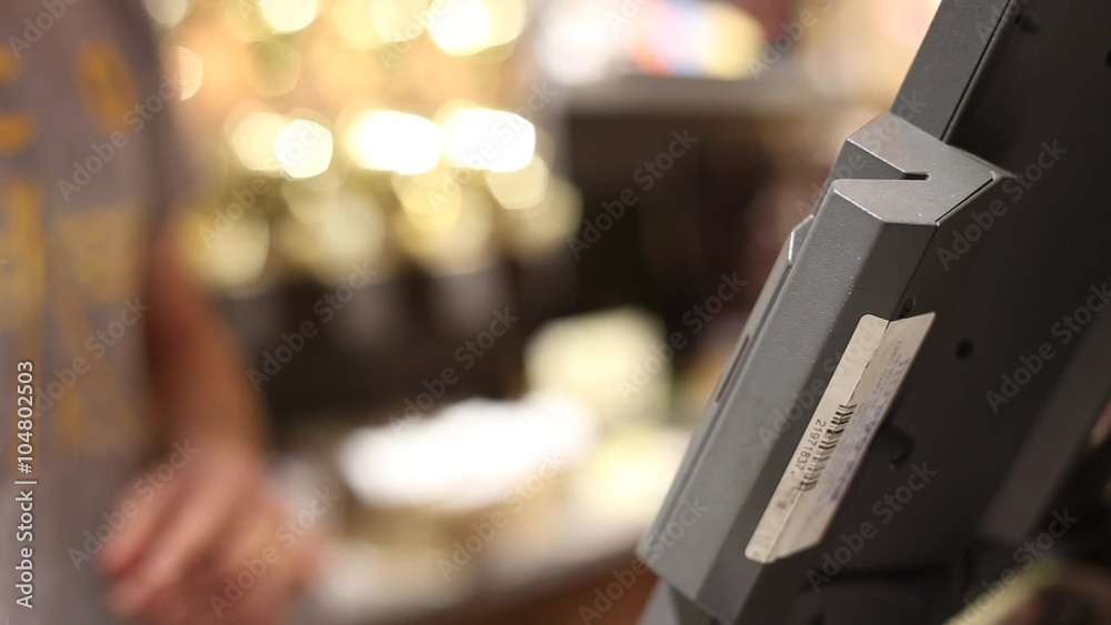 Credit card reader in a shop Credit card reader in a shop