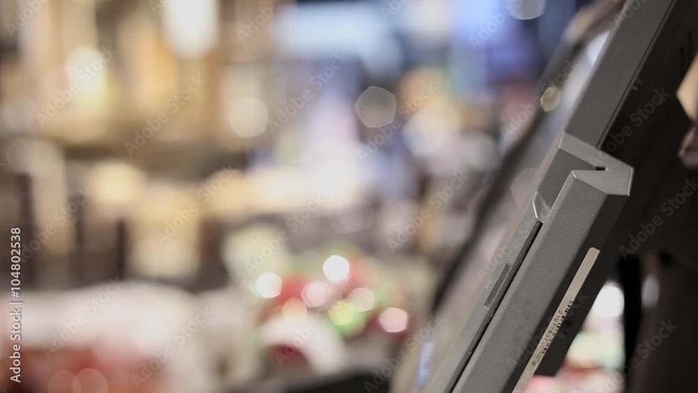Credit card reader in a shop