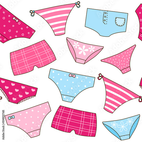 Seamless pattern with cute panties