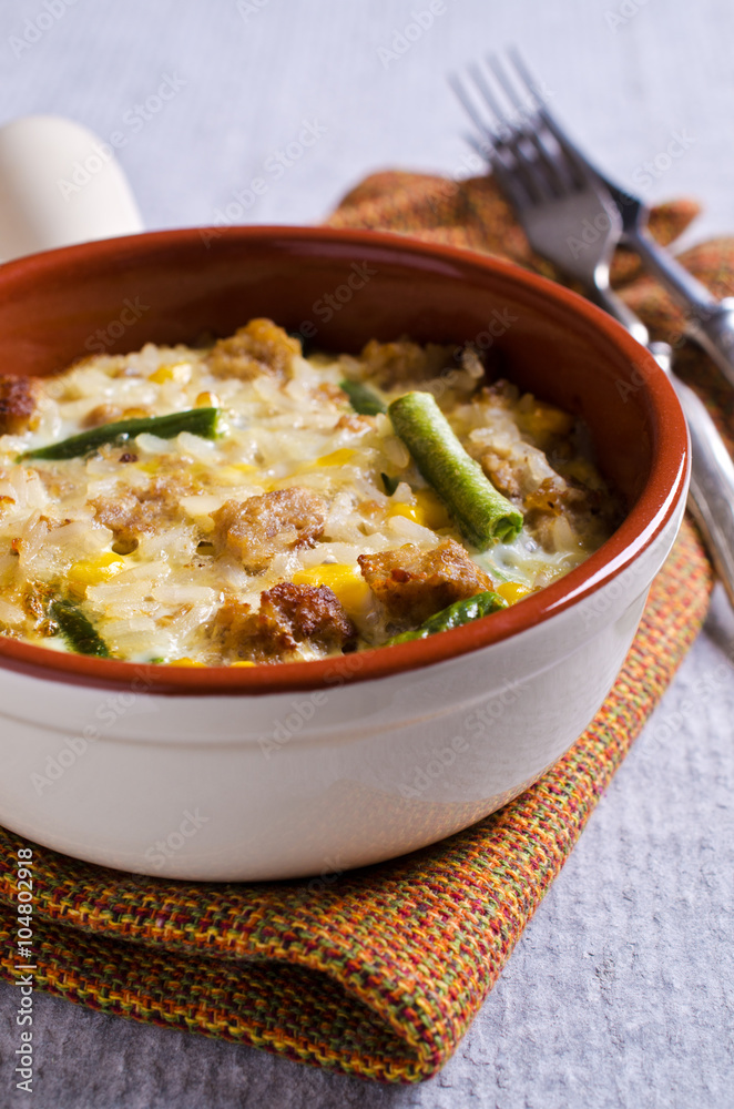 Casserole with rice